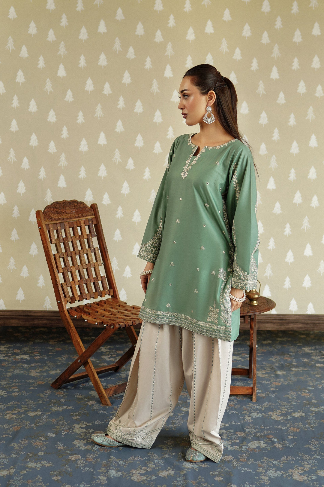 LAAM 2 Piece - Unstitched Dhanak Embroidered Suit