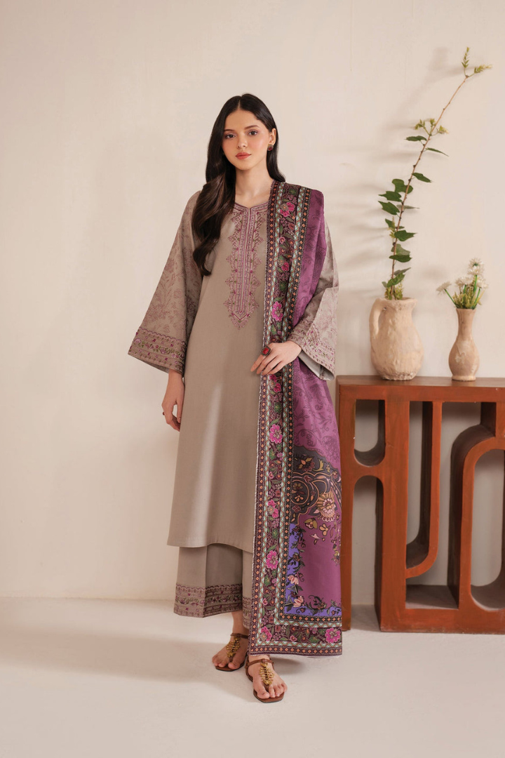 Summer Unstitched 3PCs Embroidered Lawn Dress With Printed Monar Dupatta SR-240