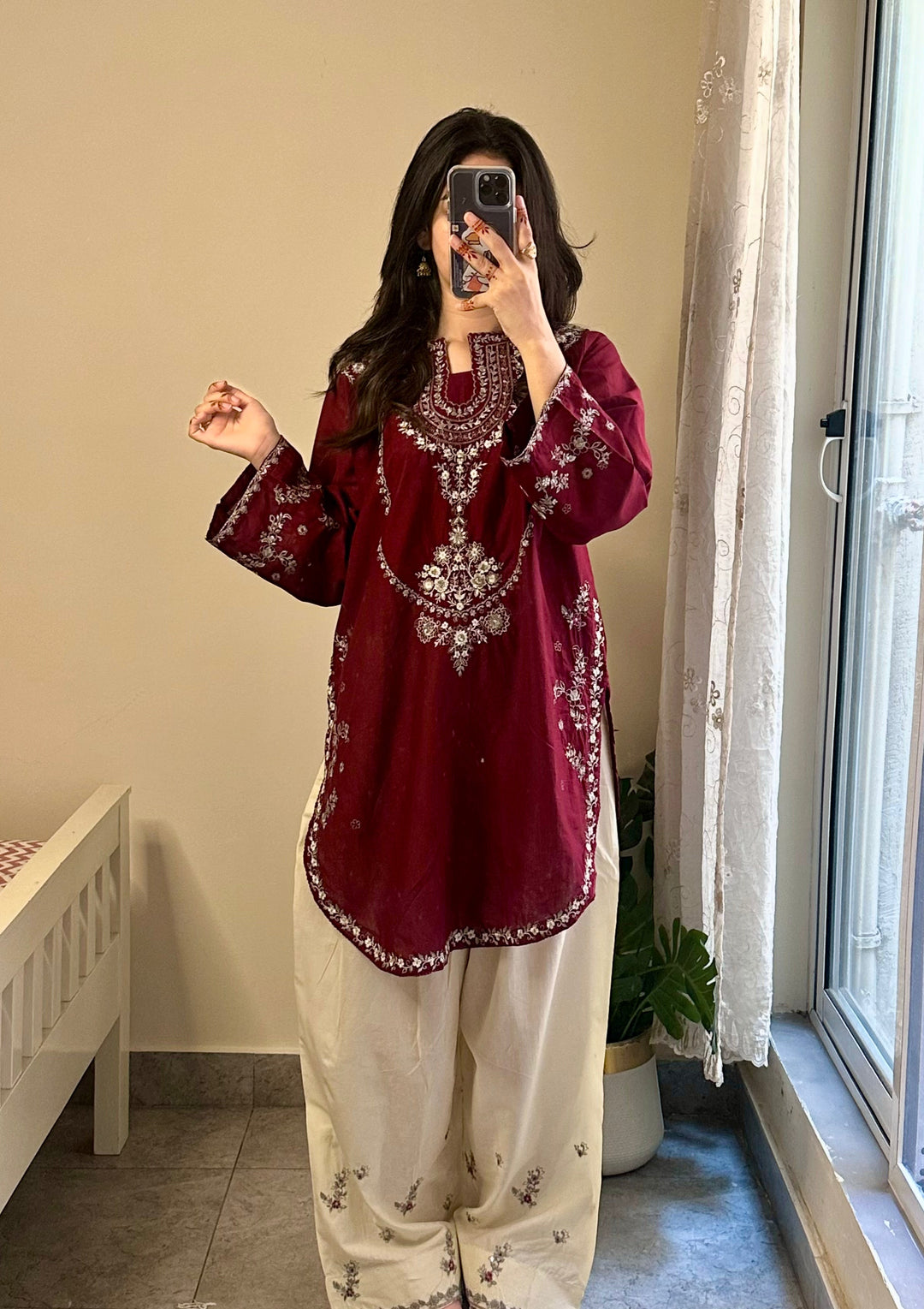 Anmol - 2PC Unstitched Dhanak Embroidered Suit