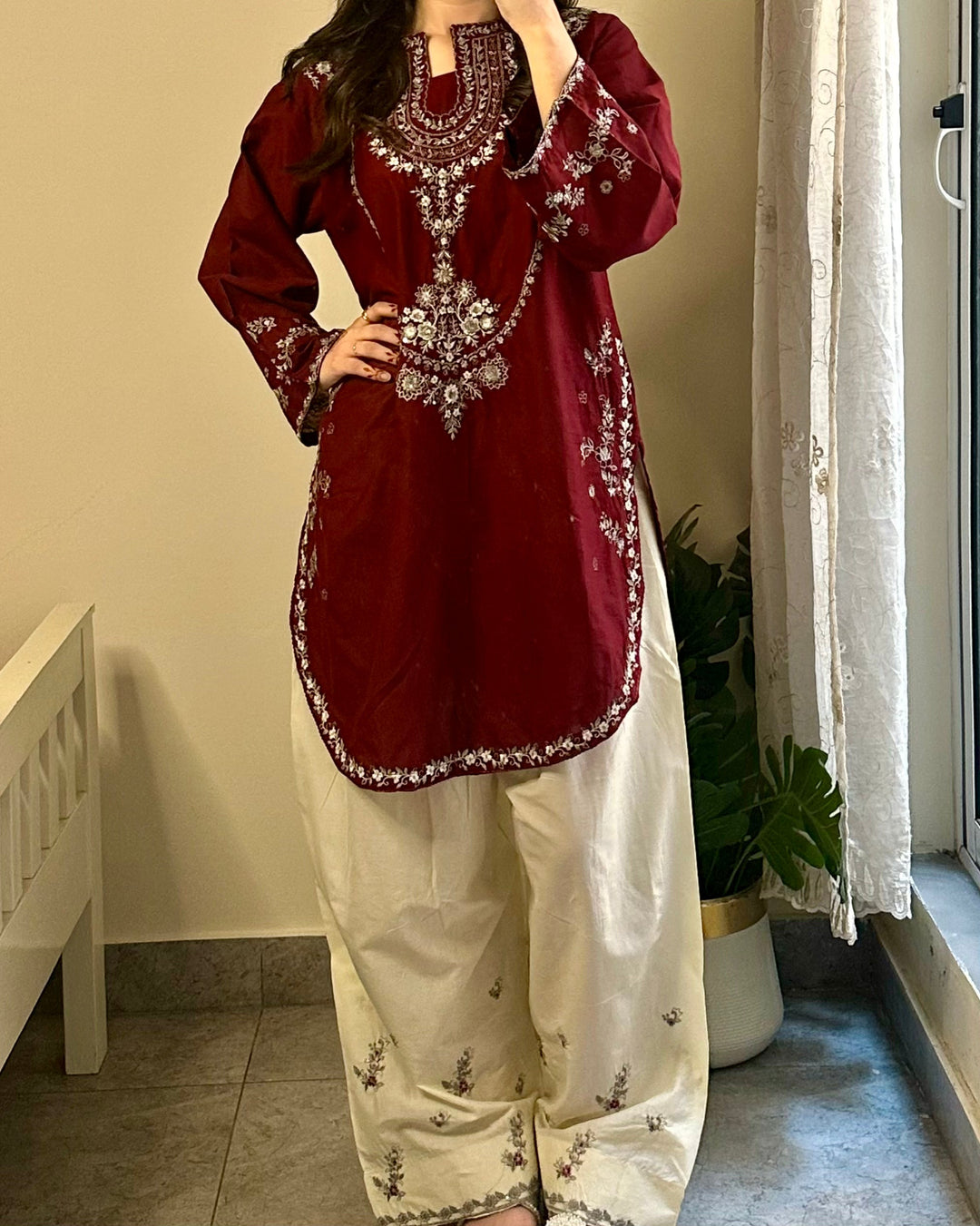 Anmol - 2PC Unstitched Dhanak Embroidered Suit