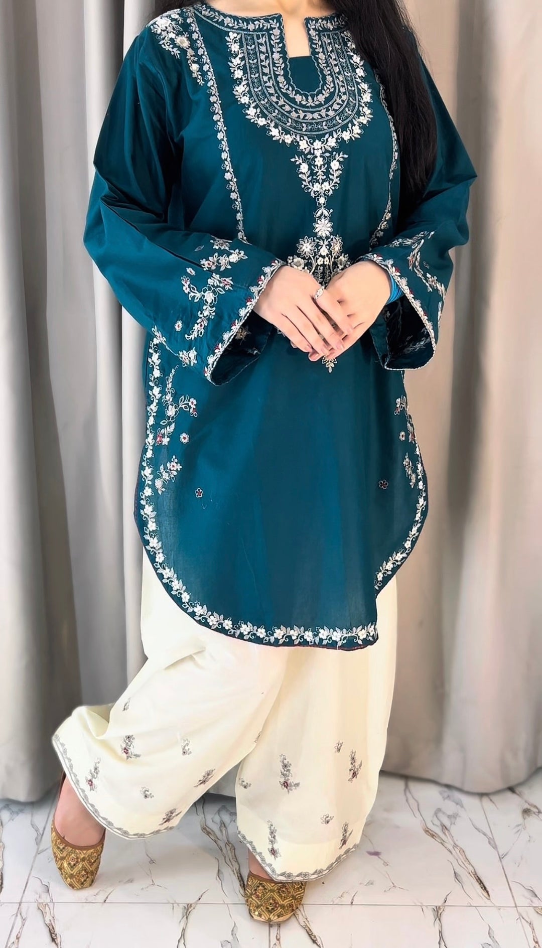 Anmol - 2PC Unstitched Dhanak Embroidered Suit