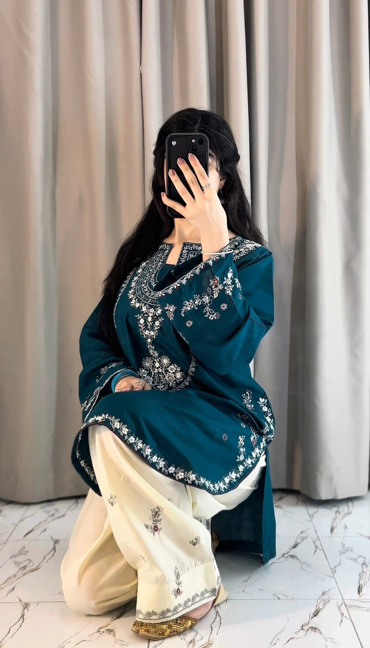 Anmol - 2PC Unstitched Dhanak Embroidered Suit