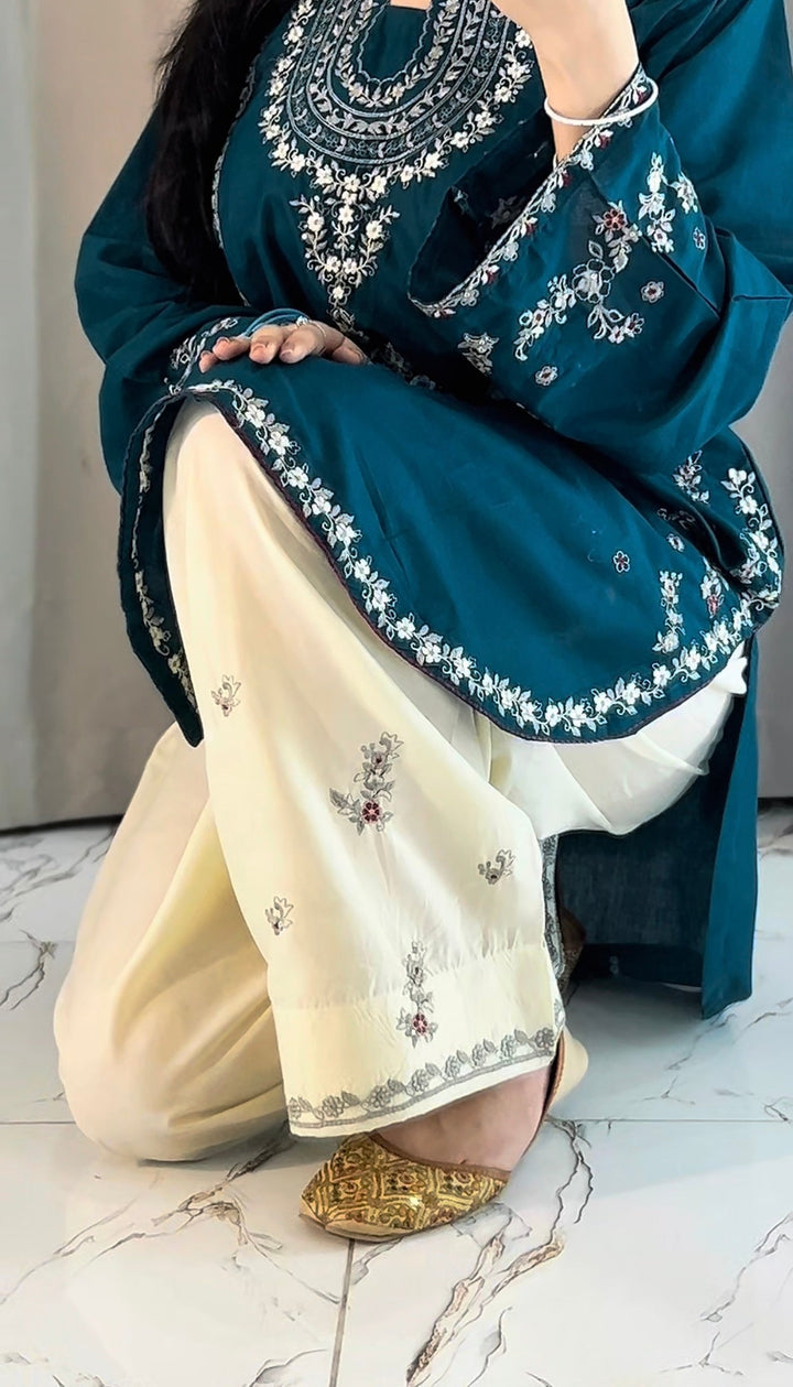 Anmol - 2PC Unstitched Dhanak Embroidered Suit