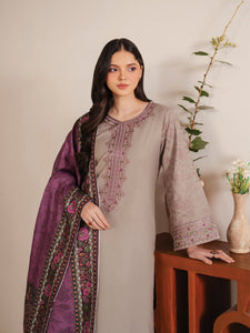 Summer Unstitched 3PCs Embroidered Lawn Dress With Printed Monar Dupatta SR-240
