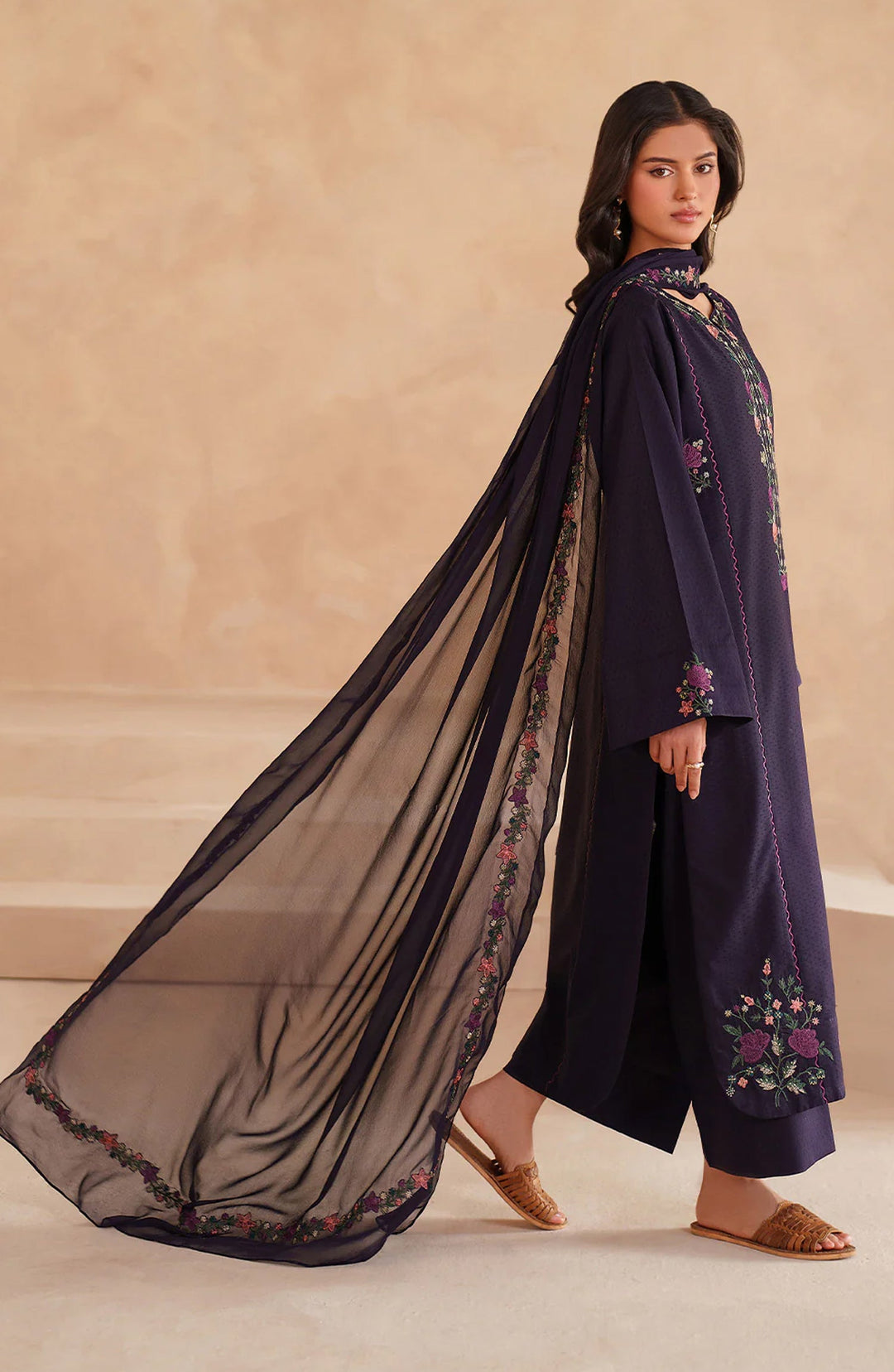 Iznik Exclusive Embroidered Lawn Unstitched 3 Piece Suit - UE-599 - IZN26RM - Purple - Ramadan Collection