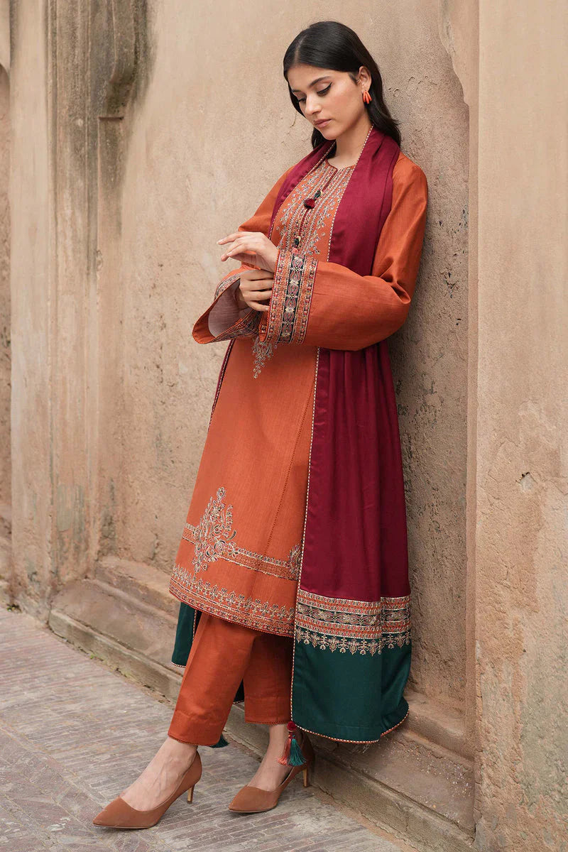 Jazmin - 3PC Unstitched Embroidered Lawn Suit - Heavy Front & Diamond Dupatta