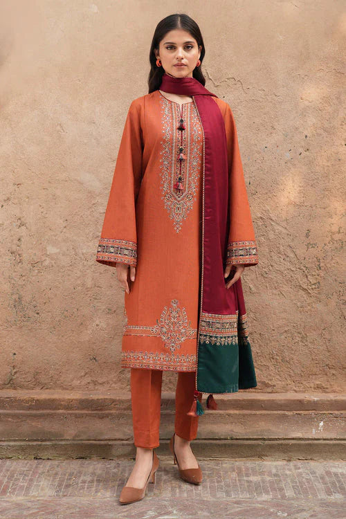 Jazmin - 3PC Unstitched Embroidered Lawn Suit - Heavy Front & Diamond Dupatta