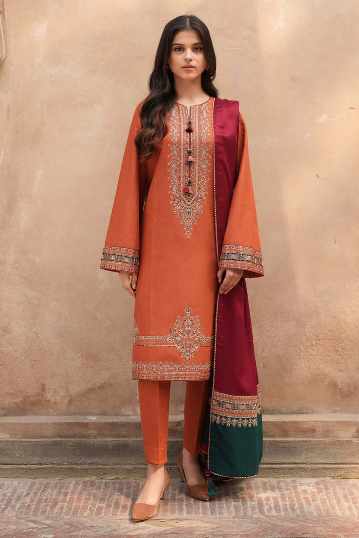 Jazmin - 3PC Unstitched Embroidered Lawn Suit - Heavy Front & Diamond Dupatta