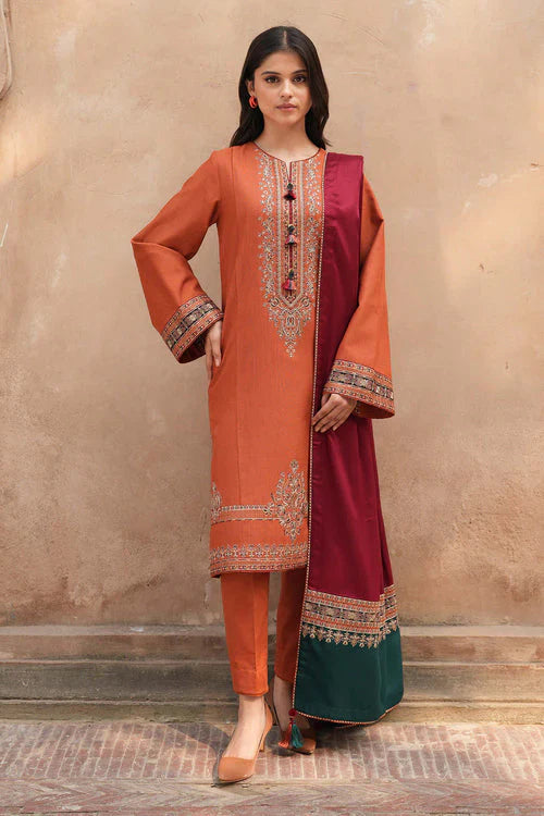 Jazmin - 3PC Unstitched Embroidered Lawn Suit - Heavy Front & Diamond Dupatta