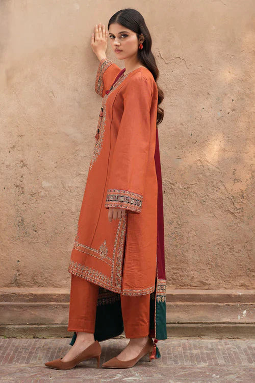 Jazmin - 3PC Unstitched Embroidered Lawn Suit - Heavy Front & Diamond Dupatta