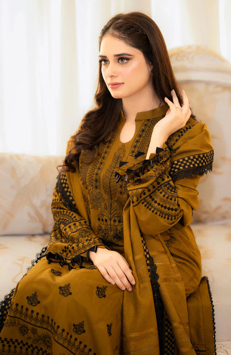 Libaas Premium Luxury Lawn Unstitched 3-Piece Heavy Embroidered Suit