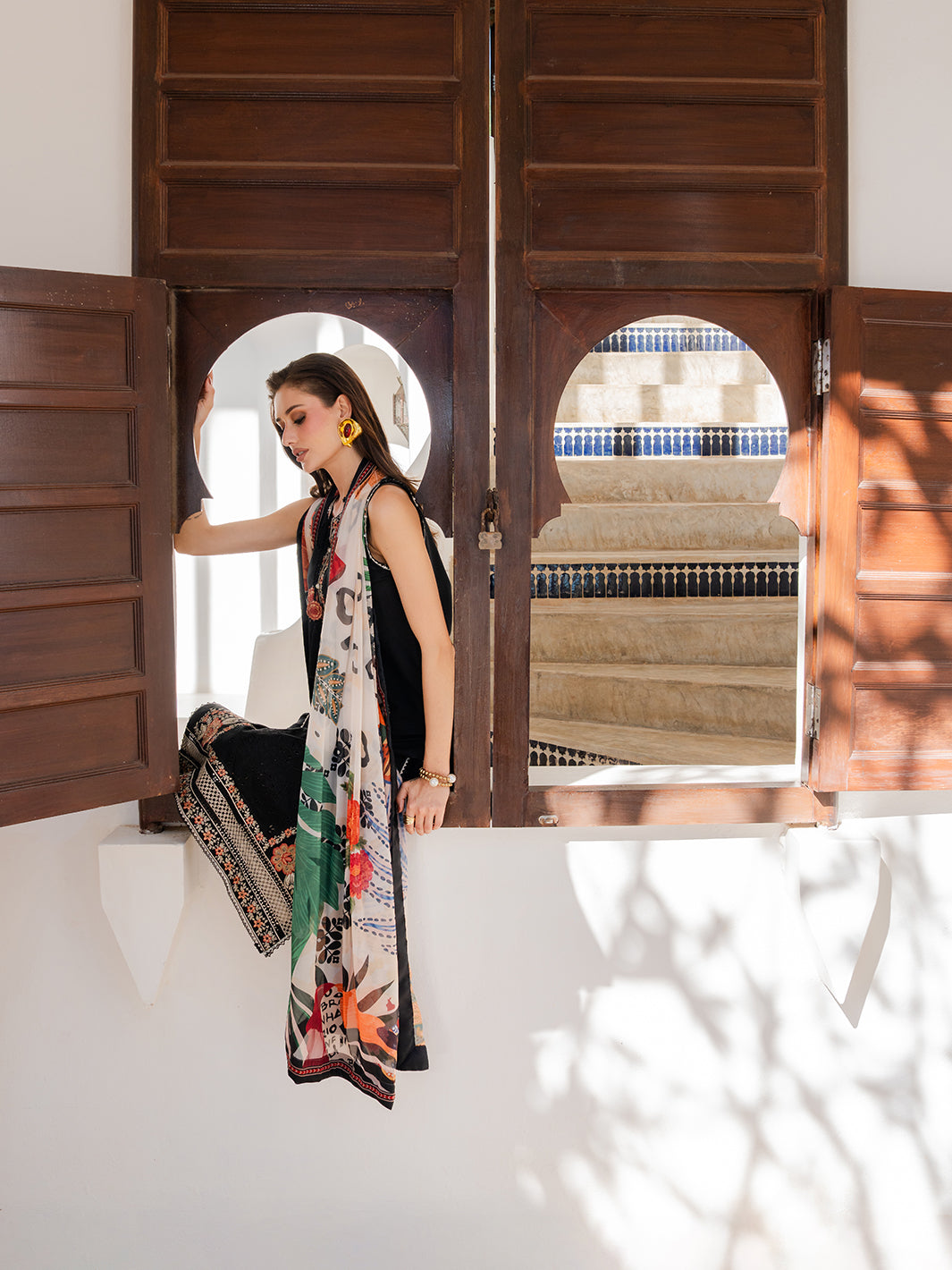 Dareen by IZEL - Dhanak 3-Piece Unstitched Embroidered Suit