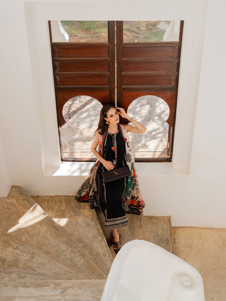 Dareen by IZEL - Dhanak 3-Piece Unstitched Embroidered Suit