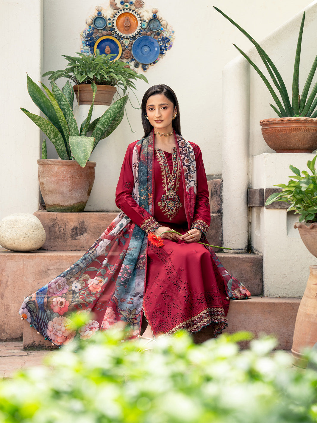 Mahrosh - Dhanak 3-Piece Unstitched Embroidered Suit