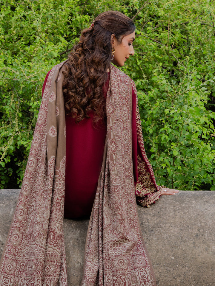 Izel - Dhanak 3-Piece Unstitched Embroidered Suit