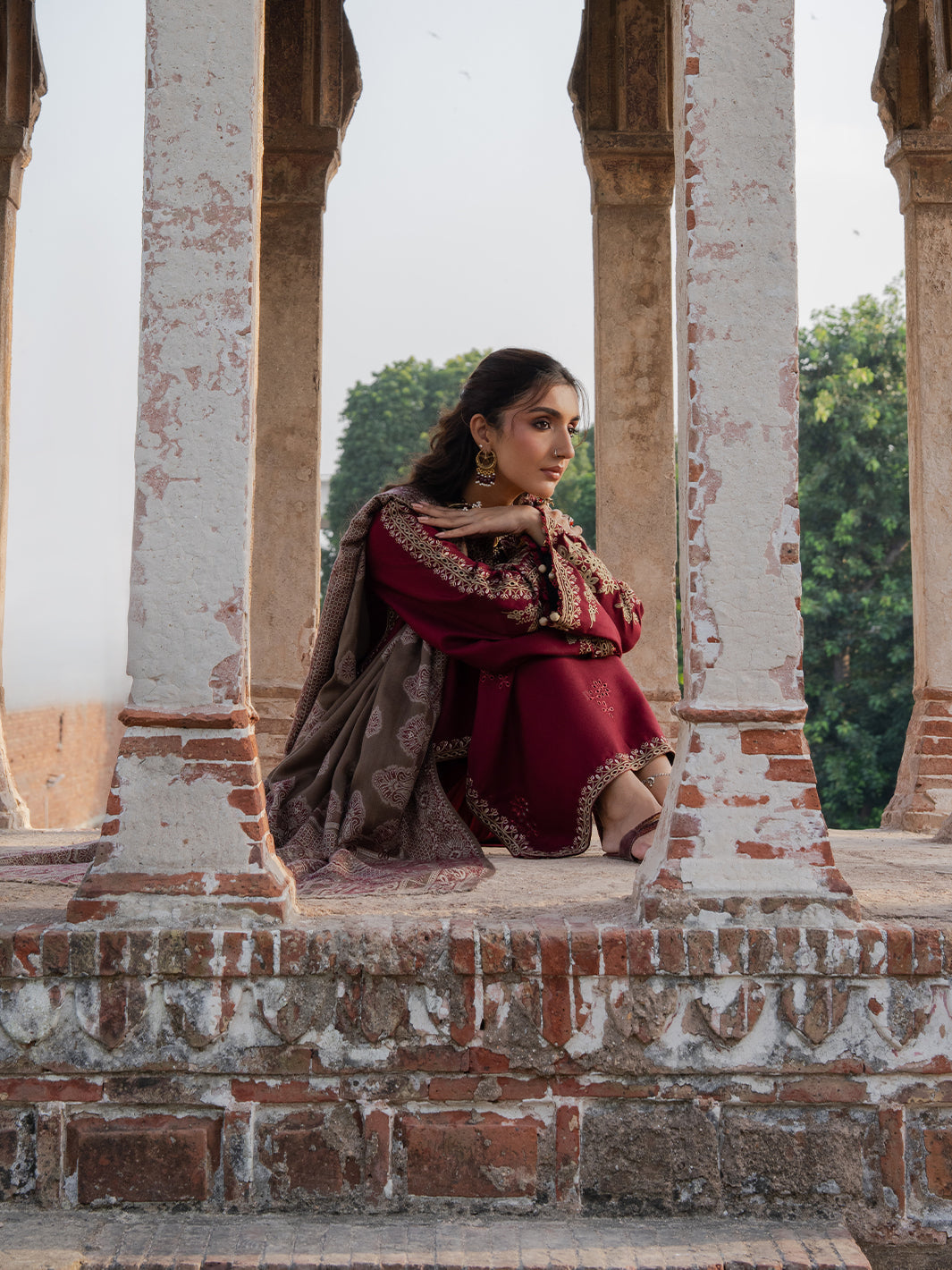 Izel - Dhanak 3-Piece Unstitched Embroidered Suit