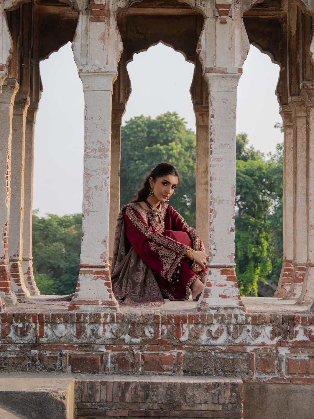 Izel - Dhanak 3-Piece Unstitched Embroidered Suit