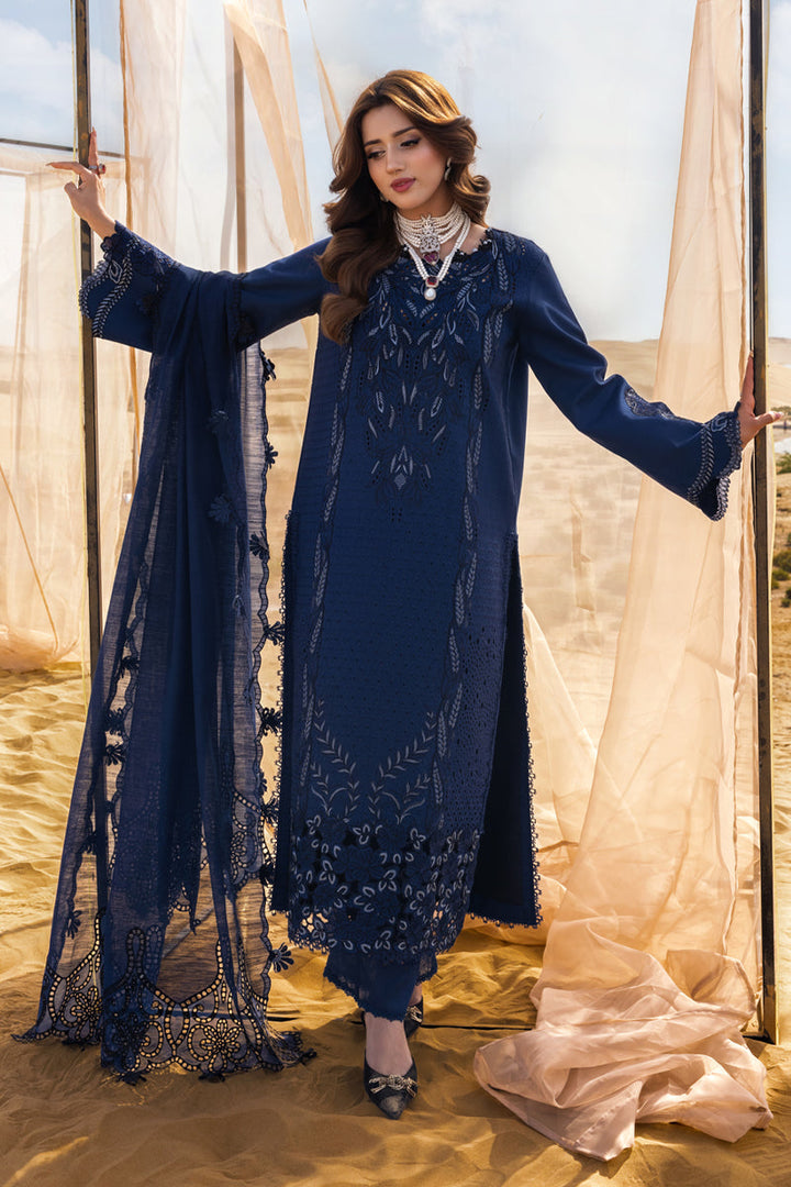 Natalia - Dhanak 3-Piece Unstitched Embroidered Suit