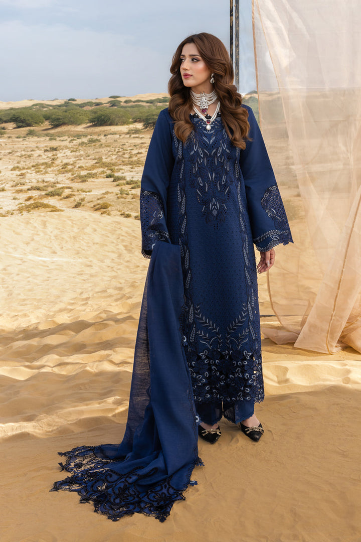 Natalia - Dhanak 3-Piece Unstitched Embroidered Suit