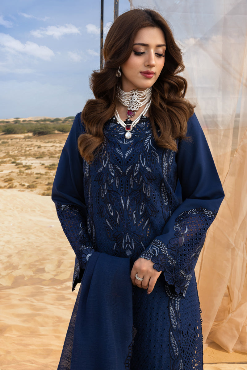 Natalia - Dhanak 3-Piece Unstitched Embroidered Suit