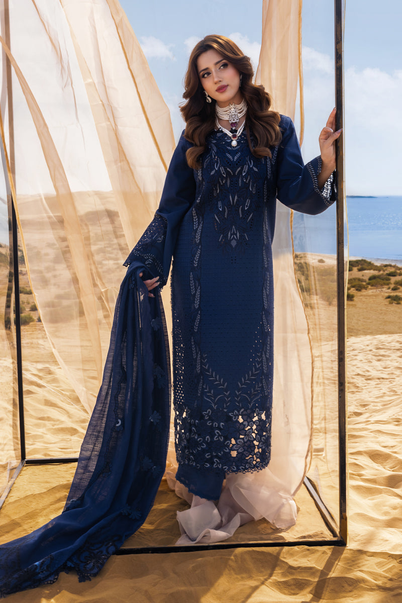 Natalia - Dhanak 3-Piece Unstitched Embroidered Suit