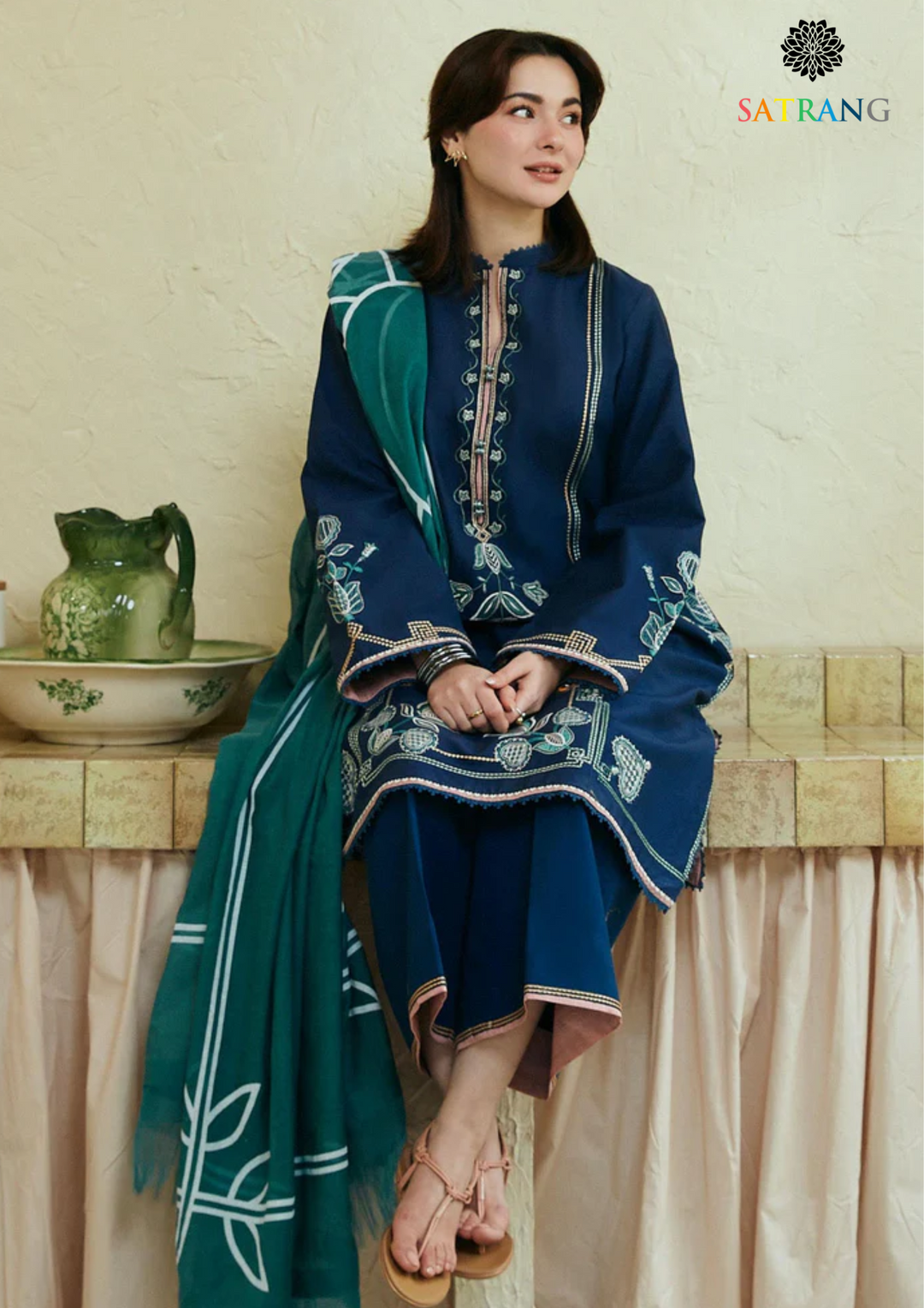 Summer Unstitched 3PCs Embroidered Lawn Dress With Printed Chiffon Dupatta SR-204