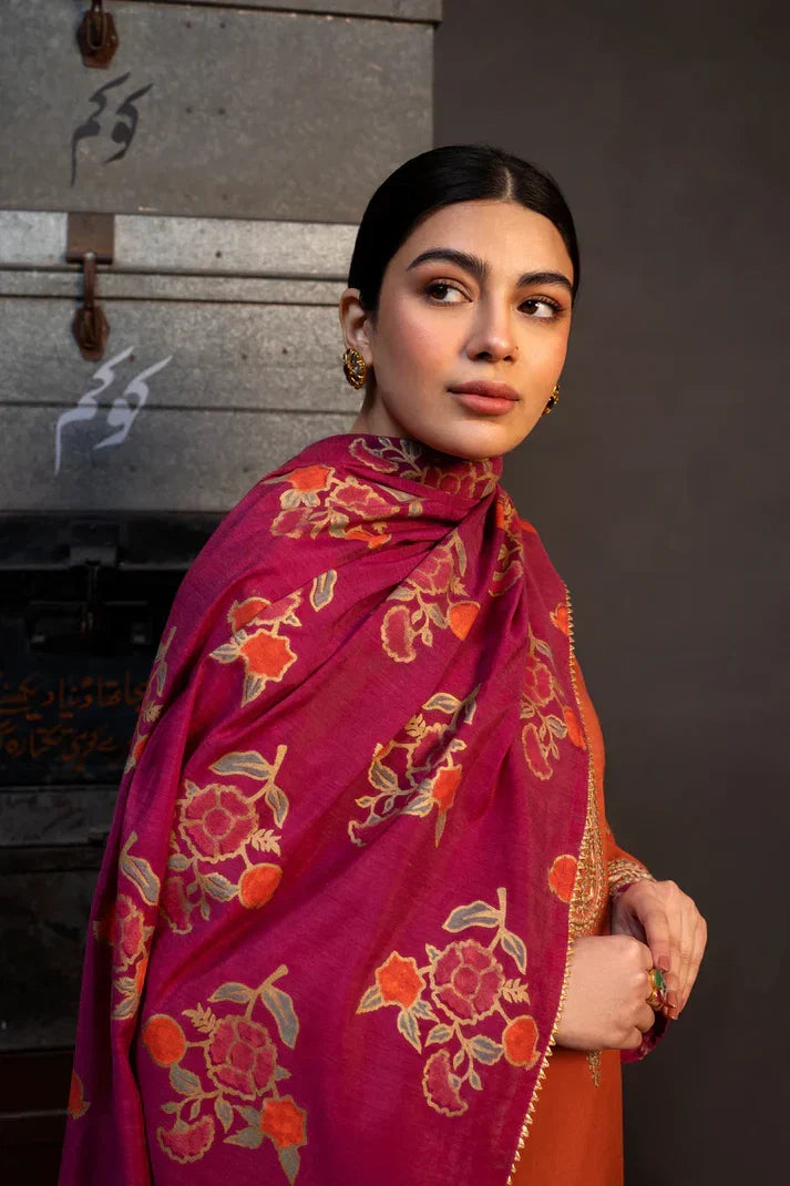Coco By Zara Shahjahan - 3PC Dhanak Embroidered Suit  - USME-015052