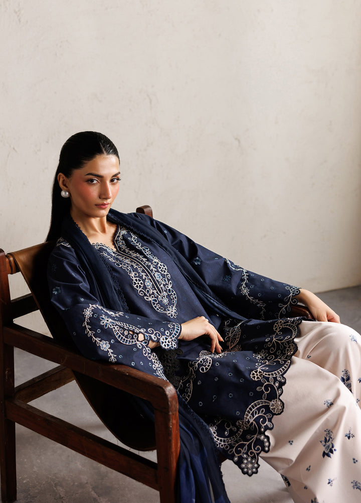 Iznik - Dhanak 3-Piece Unstitched Embroidered Suit