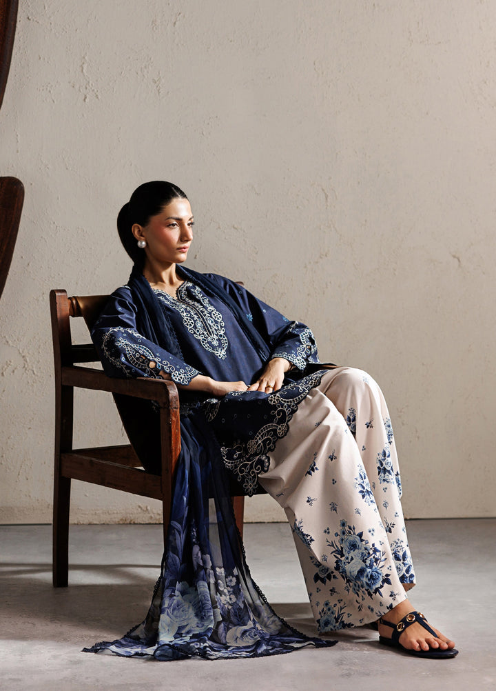Iznik - Dhanak 3-Piece Unstitched Embroidered Suit