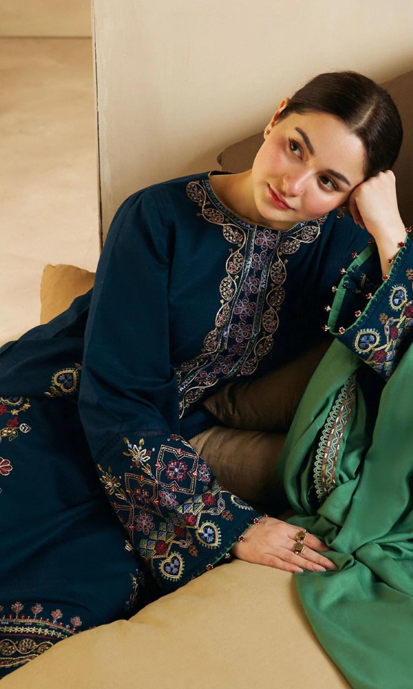 Zara Shahjahan - 3PC (Unstitched) Embroidered Dhanak Suit With Dhanak Dupatta