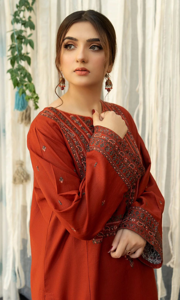 URGE - 3PC (Unstitched) Embroidered Dhanak Suit