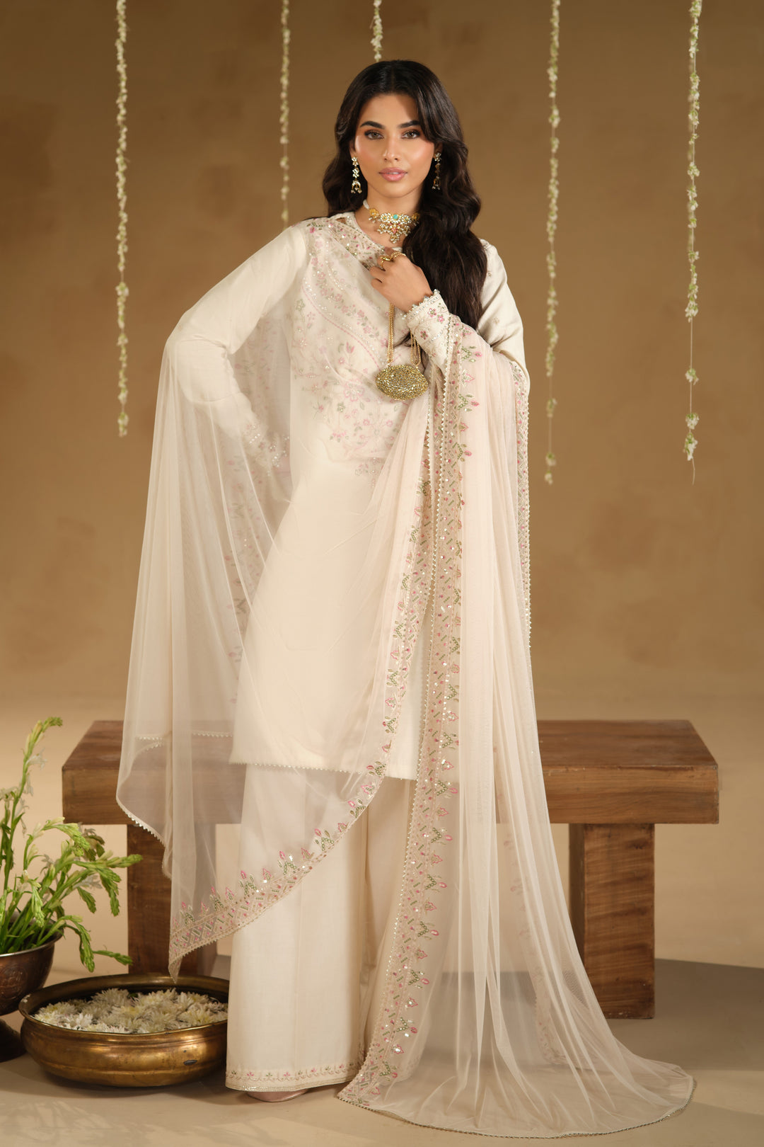 Naqshi - Dhanak 3-Piece Unstitched Embroidered Suit