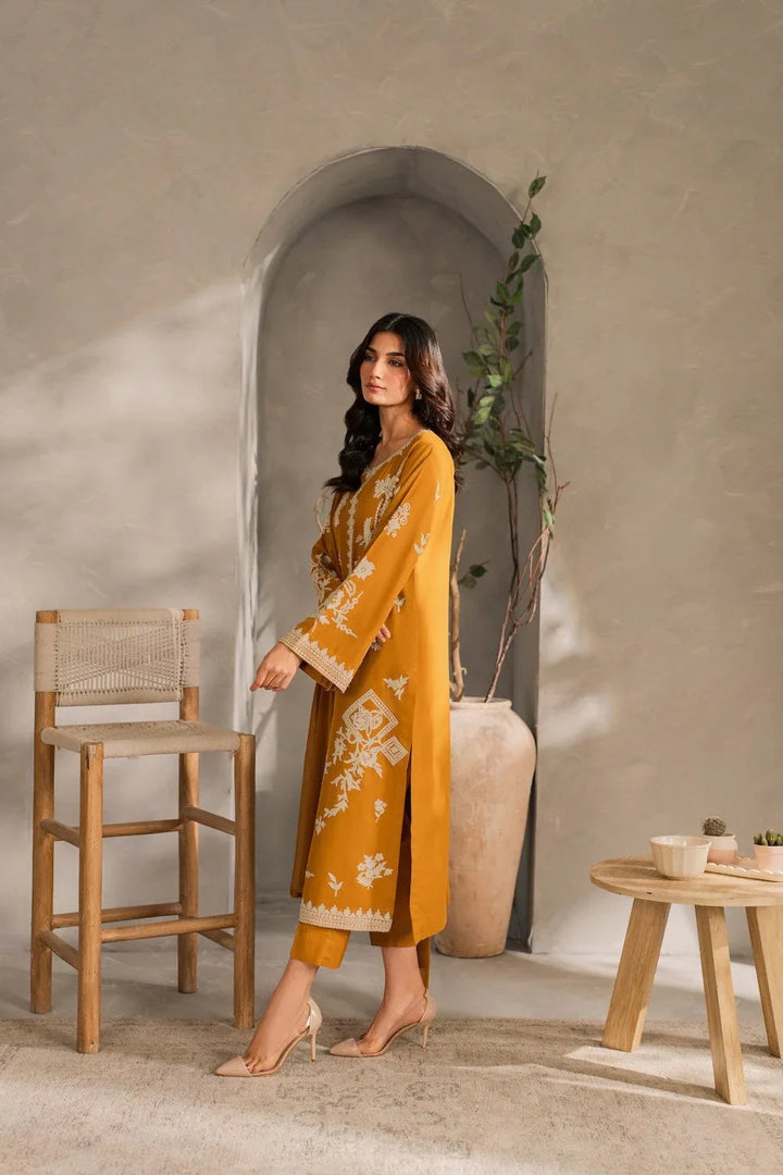Rumi - Dhanak 3-Piece Unstitched Embroidered Suit