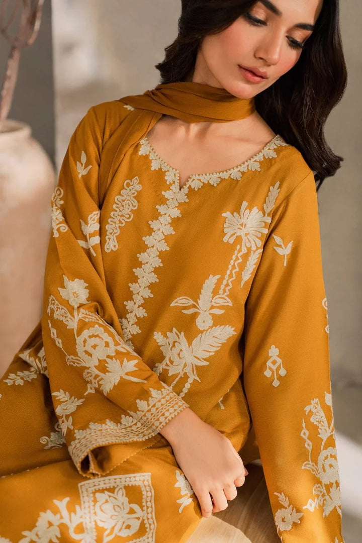 Rumi - Dhanak 3-Piece Unstitched Embroidered Suit