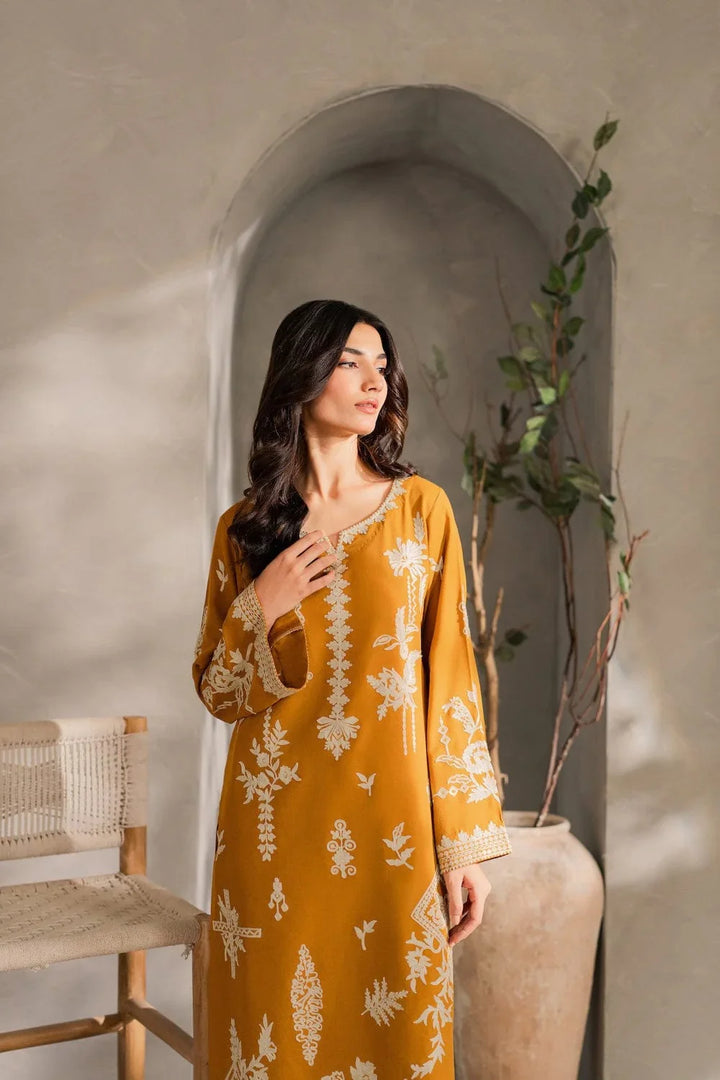 Rumi - Dhanak 3-Piece Unstitched Embroidered Suit