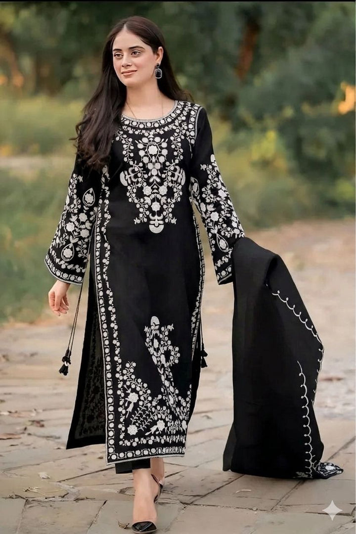 Asim Jofa - Dhanak 3-Piece Unstitched Embroidered Suit