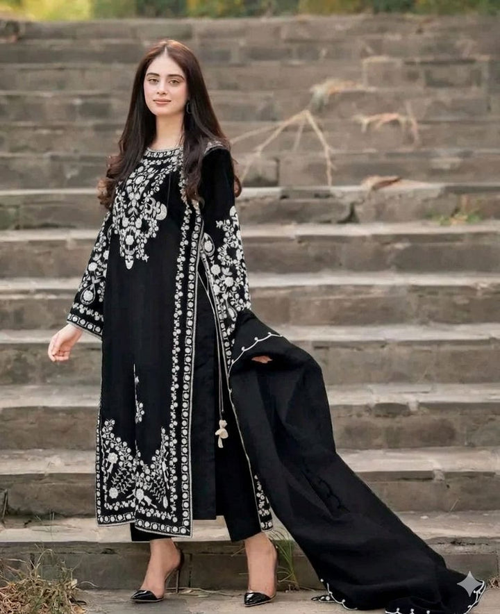 Asim Jofa - Dhanak 3-Piece Unstitched Embroidered Suit