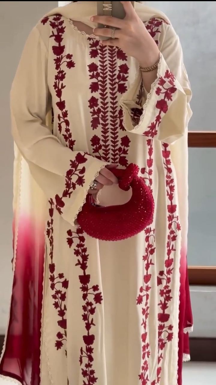 Zarif - Dhanak 3-Piece Unstitched Embroidered Suit