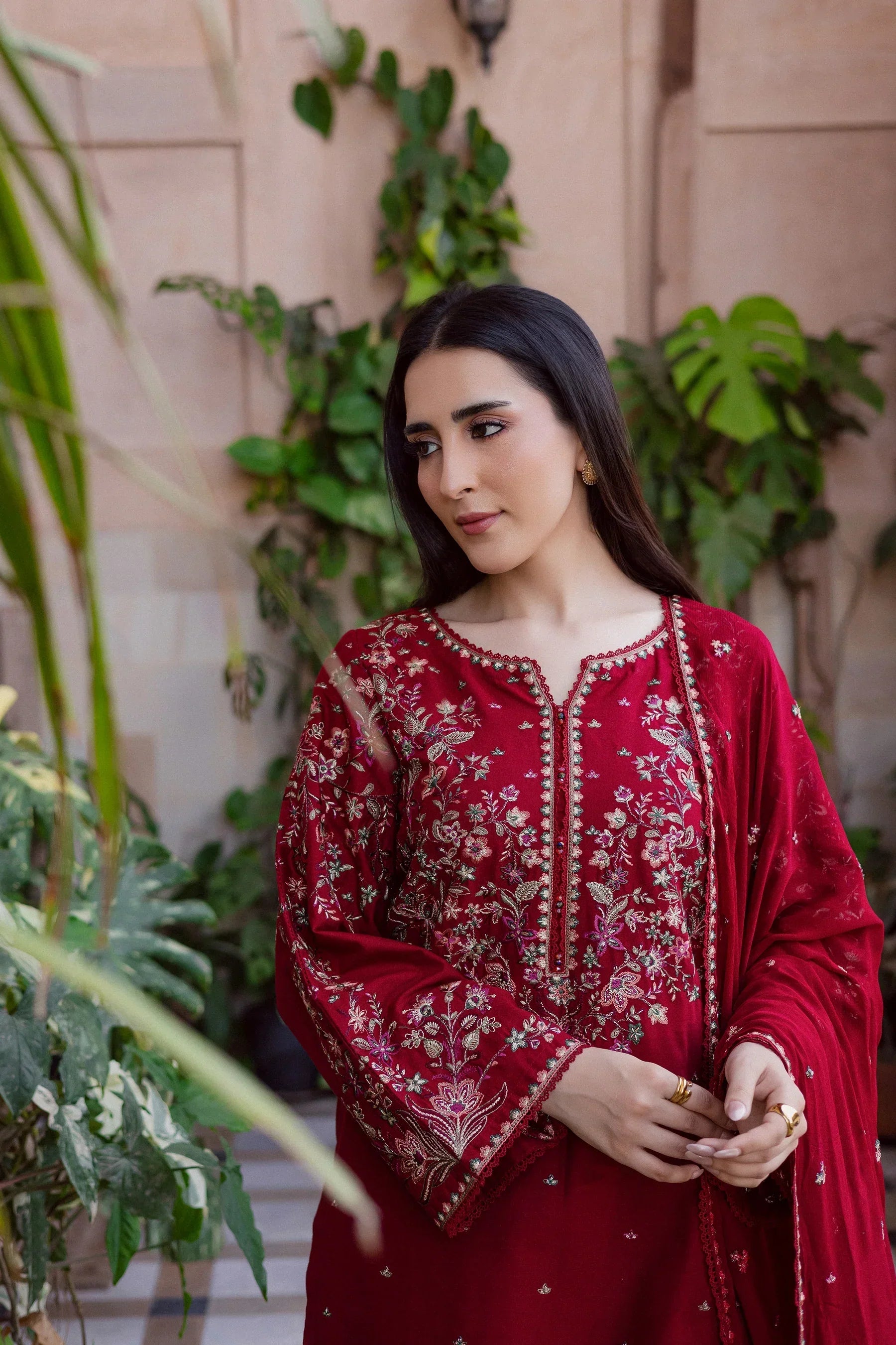 BATIK - 3PC LAWN EMBROIDERED SHIRT WITH CHIFFON EMBROIDERED DUPATTA AND TROUSER - HZG2960