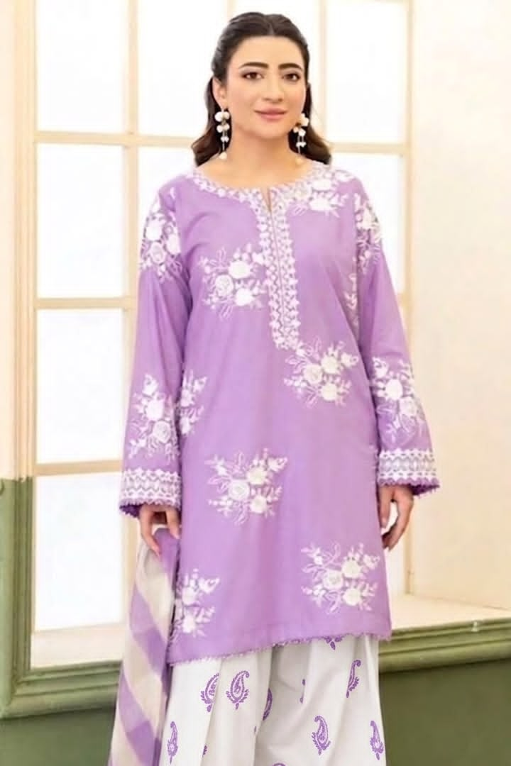 Zara Shahjahan - 3PC Unstitched Dhanak Embroidered Suit
