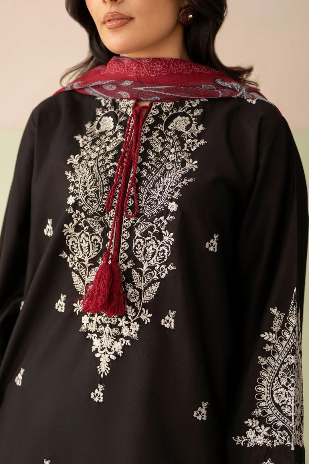 Marwa - Dhanak 3-Piece Unstitched Embroidered Suit