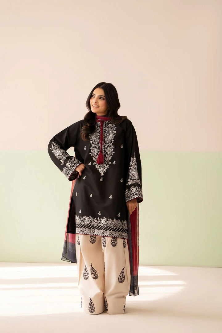 Marwa - Dhanak 3-Piece Unstitched Embroidered Suit