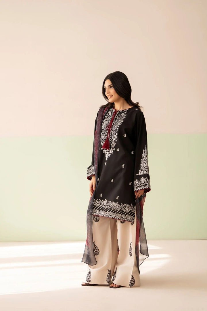 Marwa - Dhanak 3-Piece Unstitched Embroidered Suit