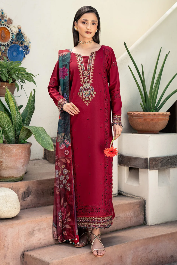 Mahrosh - Dhanak 3-Piece Unstitched Embroidered Suit