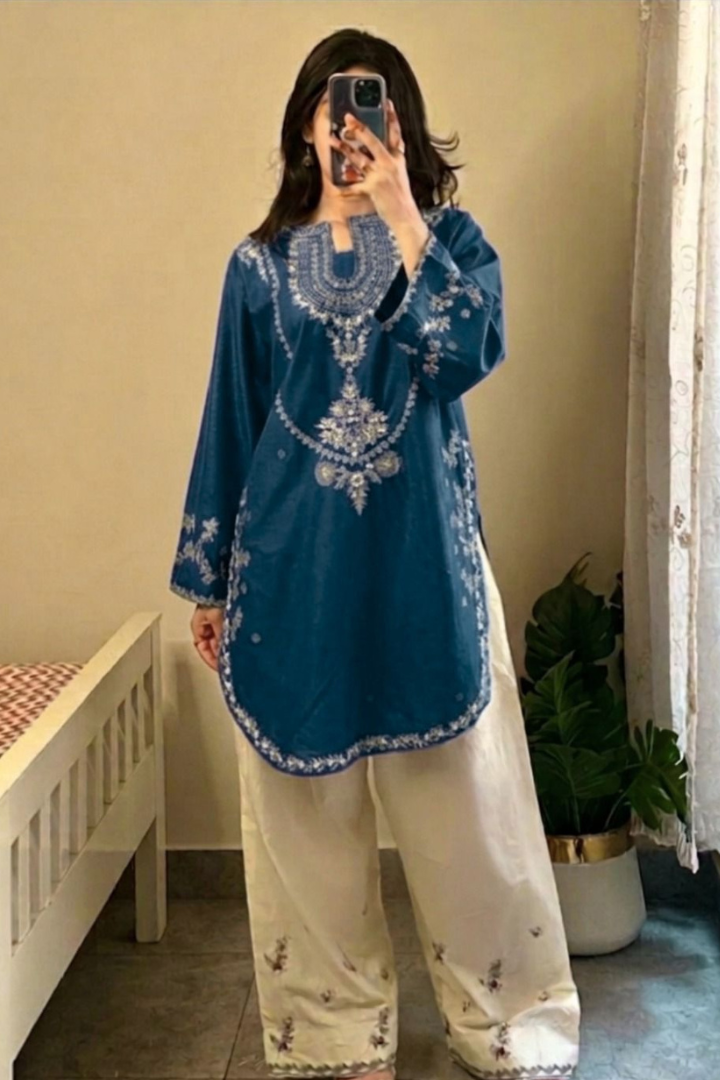 Anmol - 2PC Unstitched Dhanak Embroidered Suit