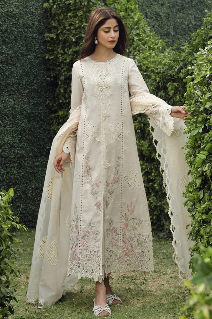 Qalamkar - Dhanak 3-Piece Unstitched Embroidered Suit