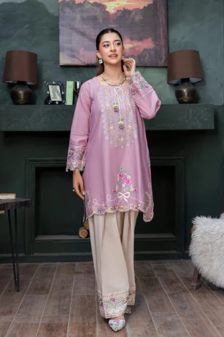 laam- Unstitched 2 Piece Embroidered Dhanak Suit