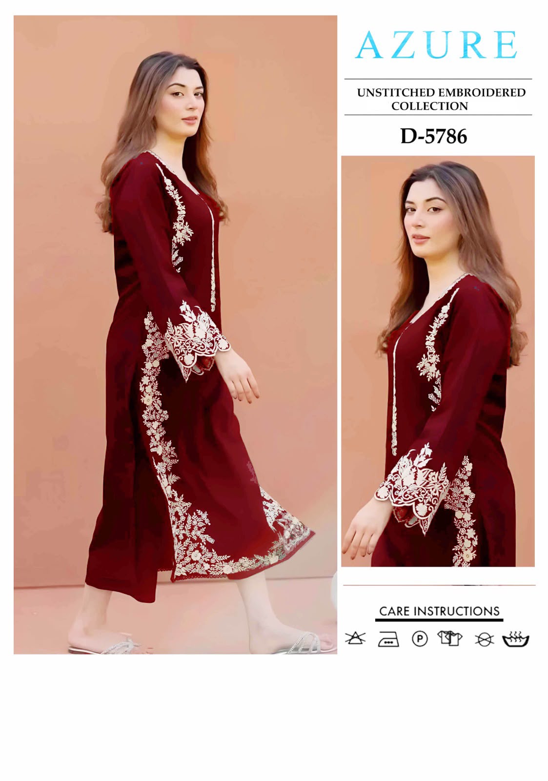 2 Piece - Unstitched Dhanak Embroidered Suite