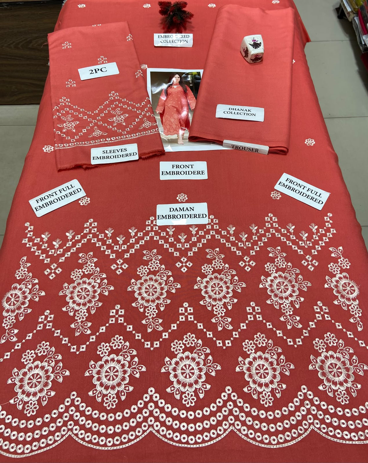 2 Piece - Unstitched Dhanak Embroidered Suite