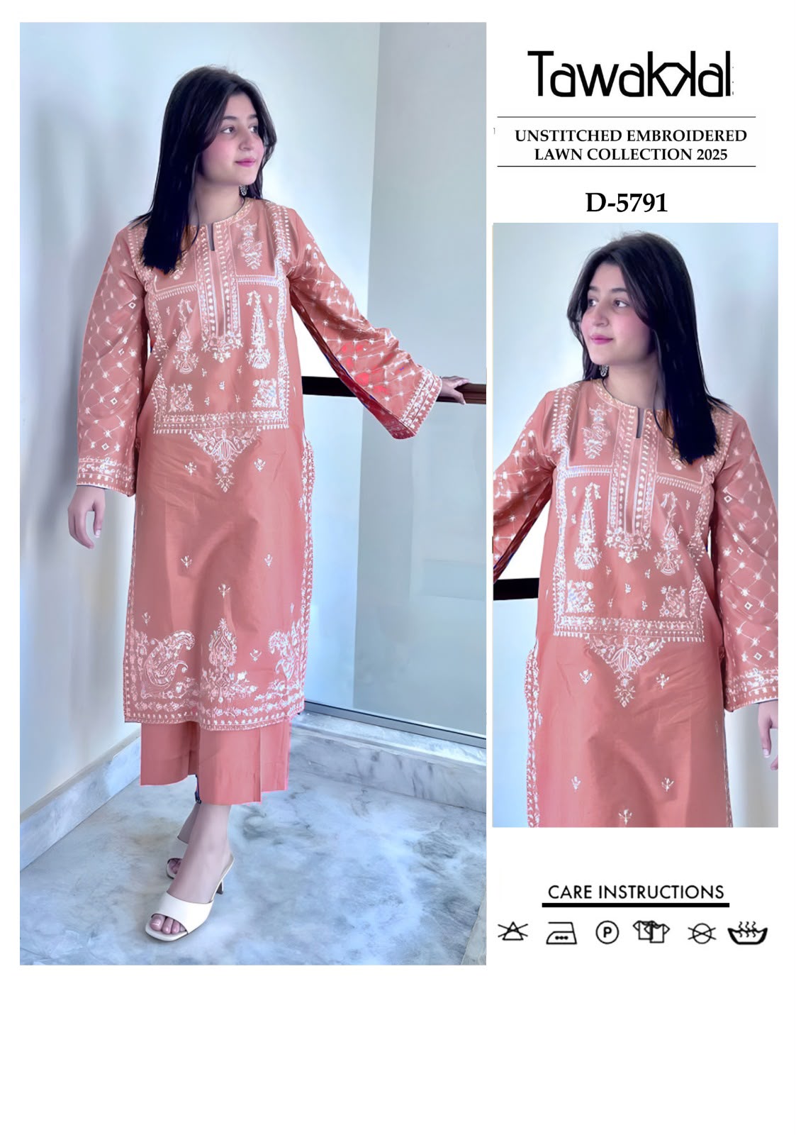 2 Piece - Unstitched Dhanak Embroidered Suite